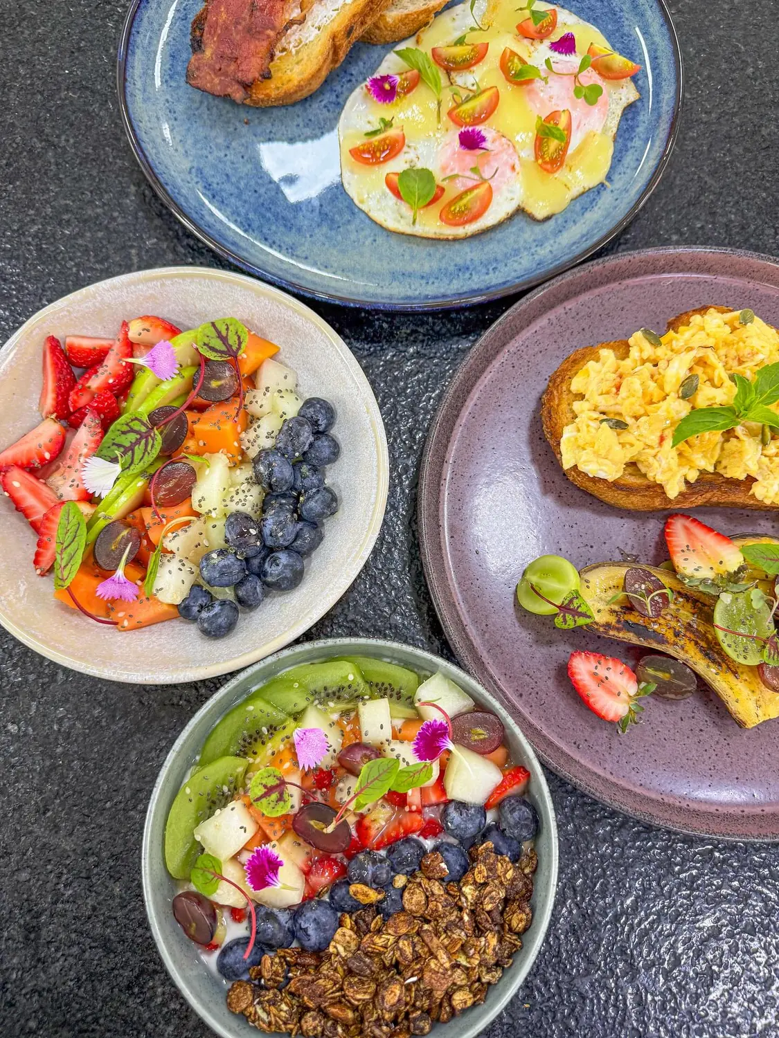 Mesa de brunch da Bio Bakery